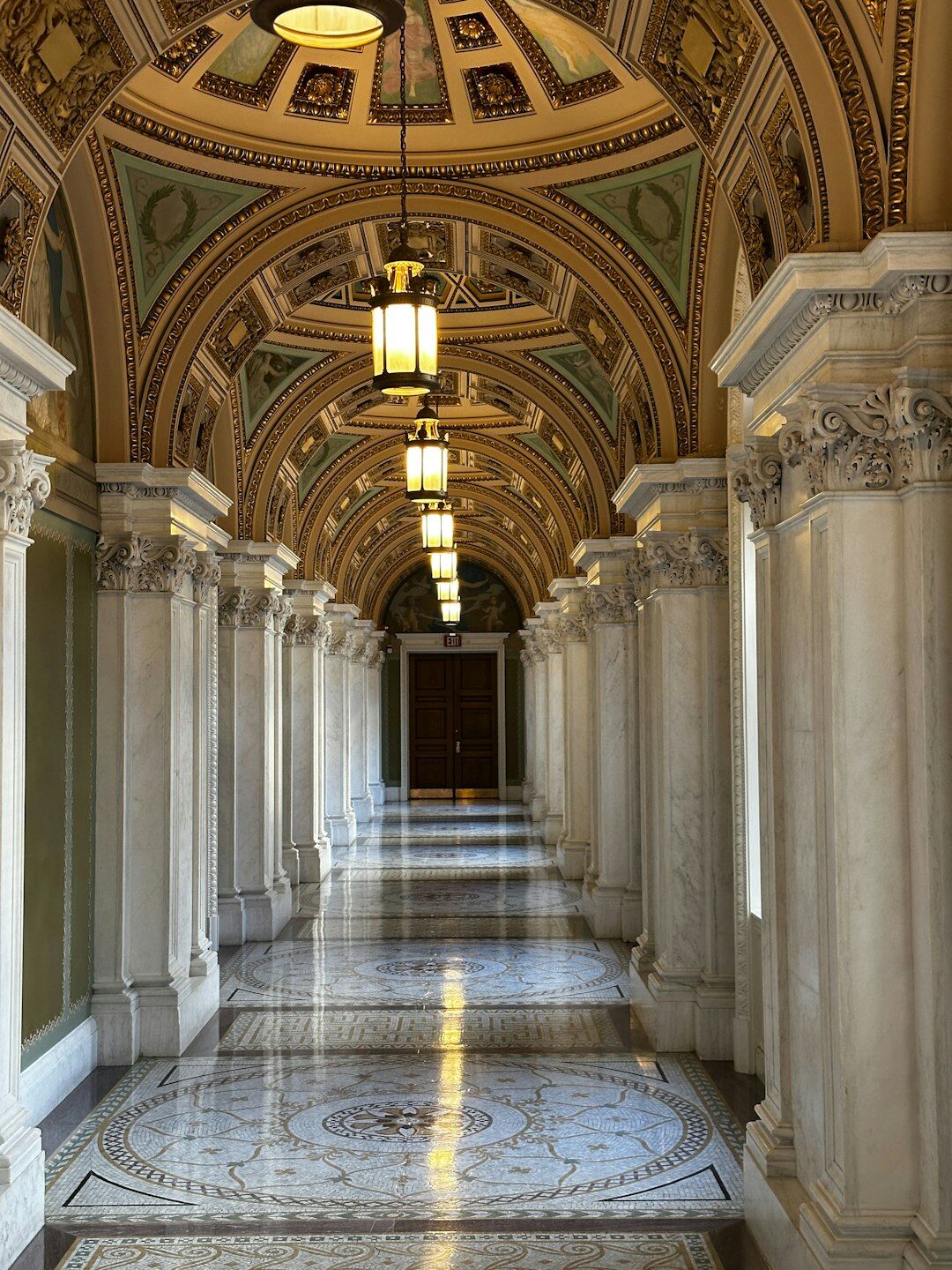 Corridor of a government building with meeting rooms