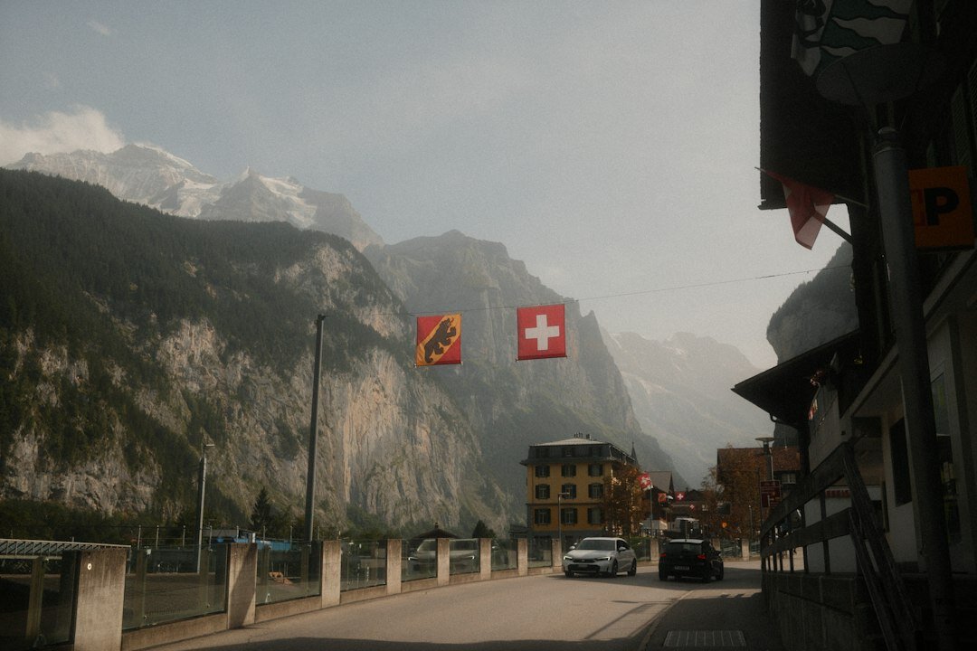 swiss flag and documents