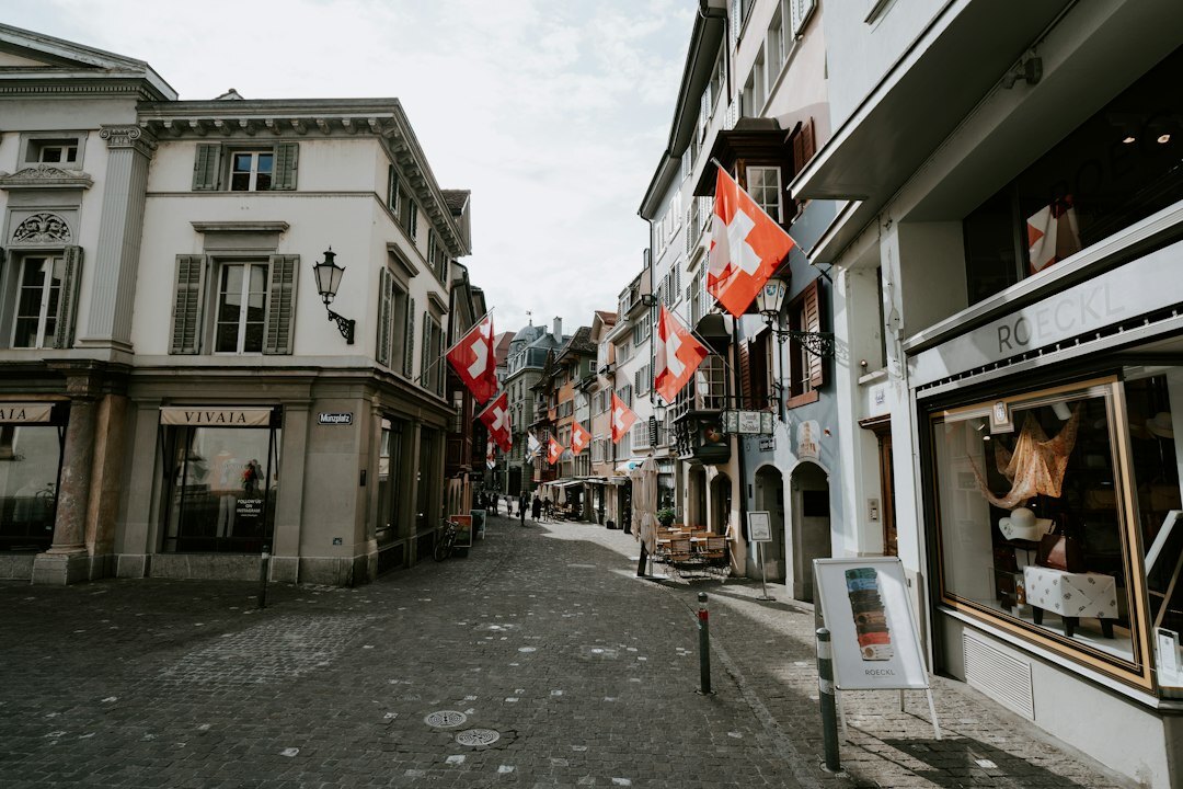 swiss flag over building